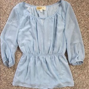 Small 3/4 sleeve Francesca’s blouse, light blue
